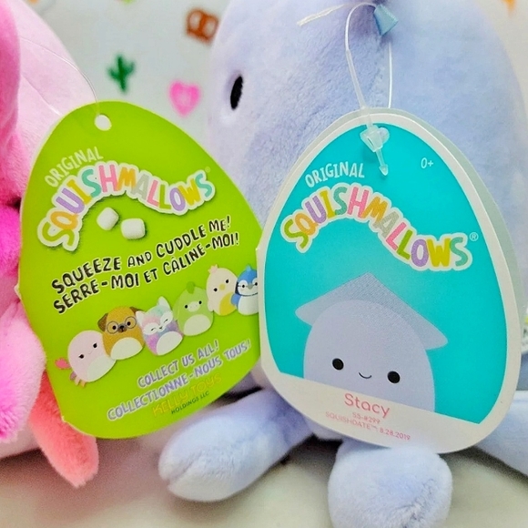 Squishmallow Stacy Squid & Cailey Crab 5" Rare HTF Canada Import Plush Set NWT - Picture 9 of 11